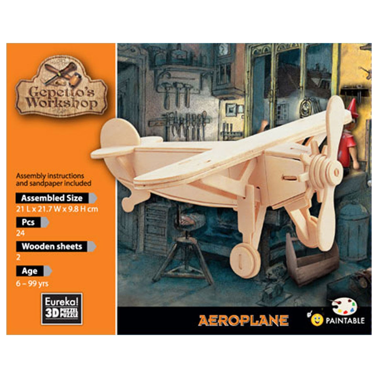 Gepettos Workshop Holz Kit 3D - Flugzeug
