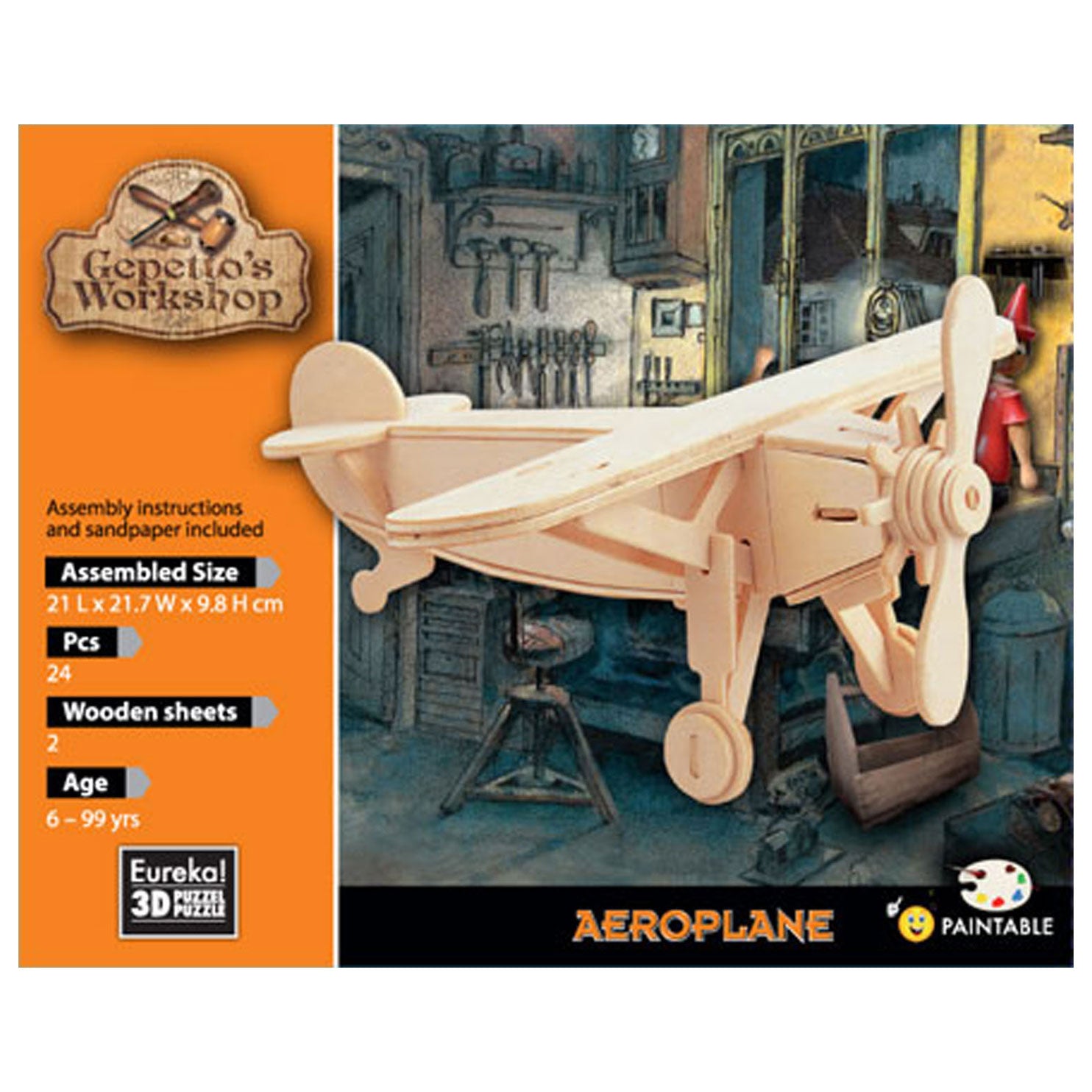 Gepettos Workshop Holz Kit 3D - Flugzeug