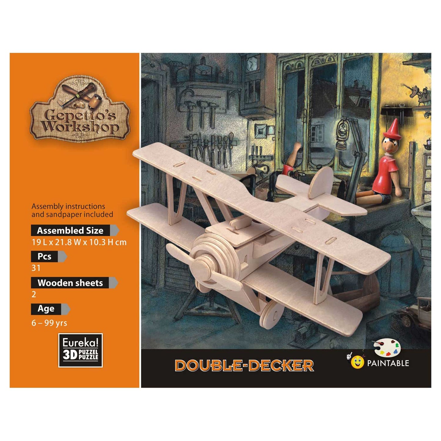Gepettos Workshop -Holzkit 3D - Doppeldecker