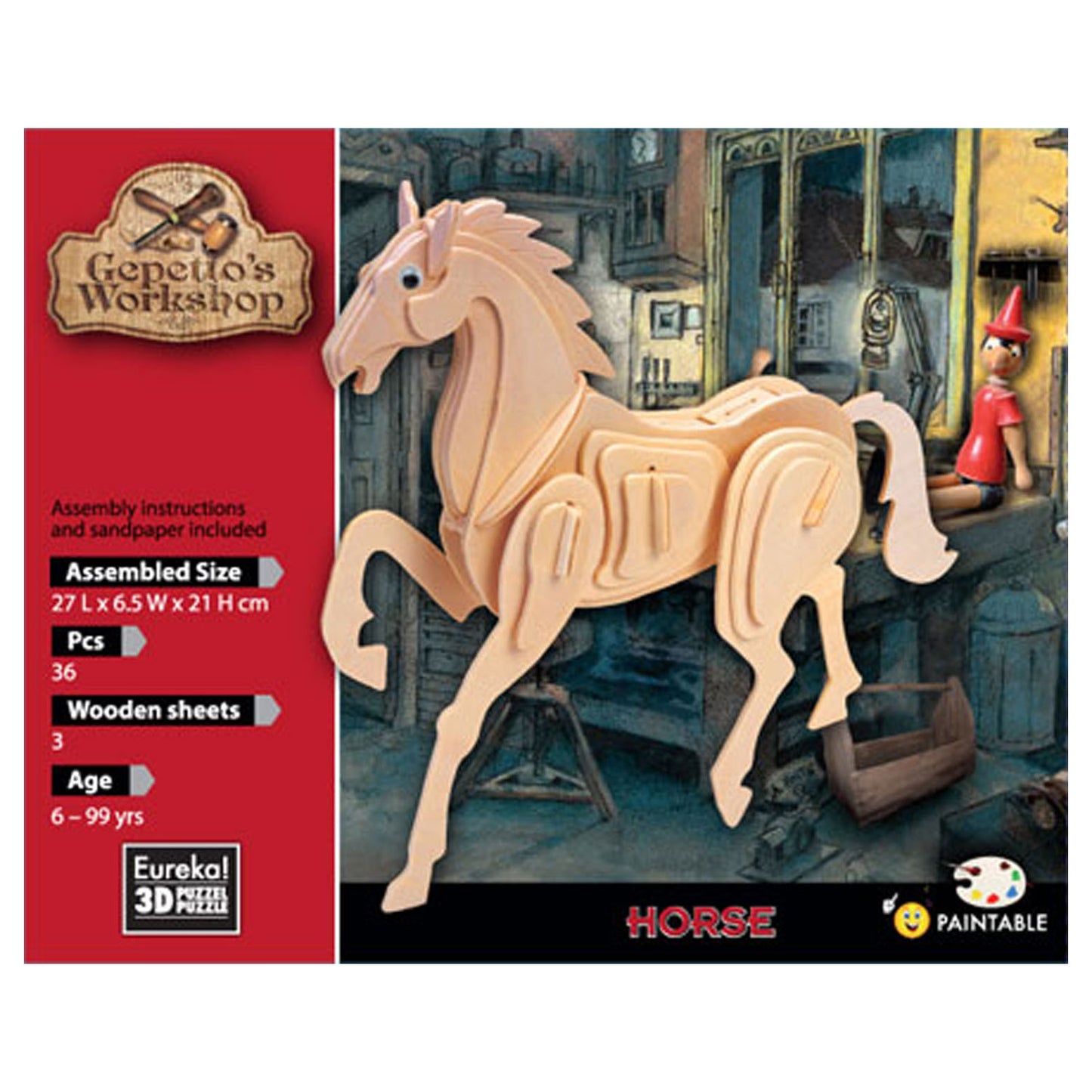 Gepettos Workshop Holz Kit 3D - Pferd