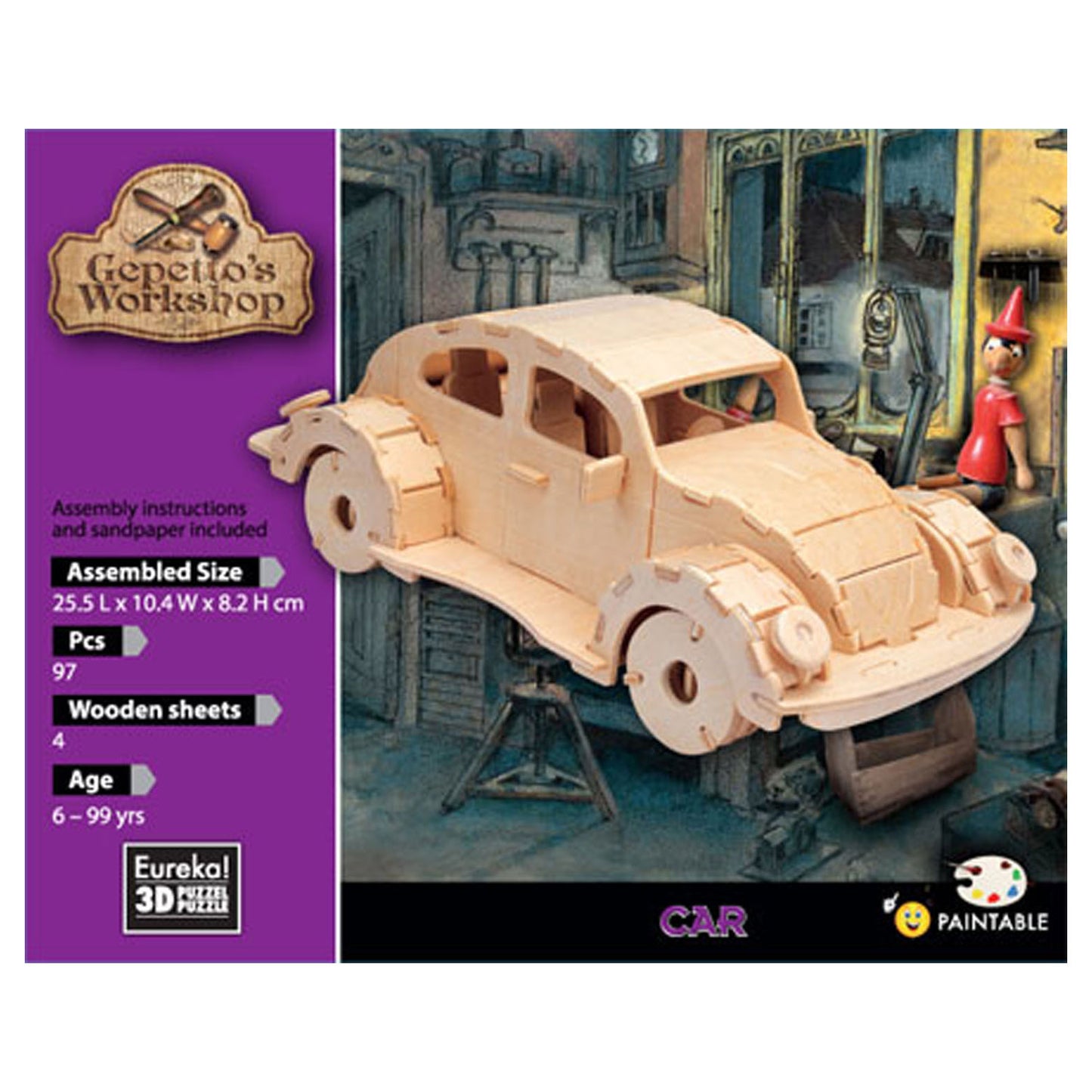 Gepettos Workshop -Holzkit 3D - Auto
