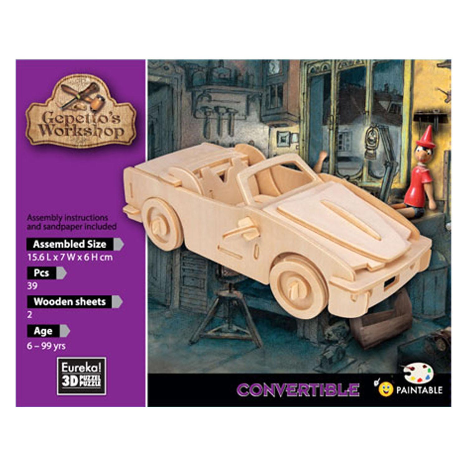 Gepettos Workshop Wooden Kit 3D - Cabrio