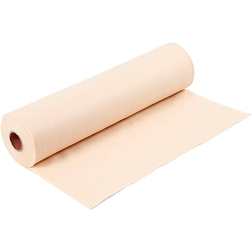 Creativ Company Hobbyfilz, B: 45 cm, Stärke 1,5-2 mm, 180-200 g, hellbeige, 5 m 1 Rolle