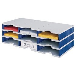 Styrodoc-Sortierstation 57 mm Fachhöhe 723 x 331 x 223 mm graublau