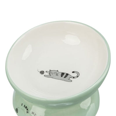 Trixie Food Bowl trinken Mülleimer Katze erhoben Keramik Salbei weiß