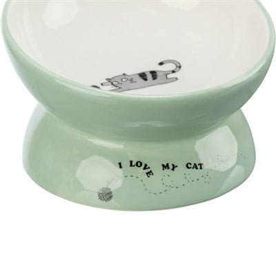 Trixie Food Bowl trinken Mülleimer Katze erhoben Keramik Salbei weiß