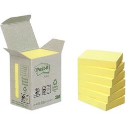 Recycelte Notizzettel Pastell 653-1b Post-it 38x51mm Pastellgelb 6 Stück