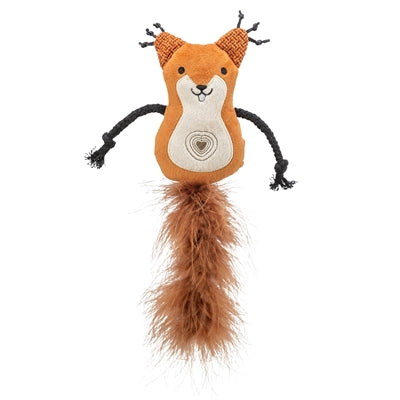 Trixie Squirrel Plüsch mit Federschwanz mit Katzenminze