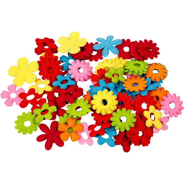 Creativ Company Filzblumen, Größe 35x45 mm, Stärke 1,2 mm, 135 Stück 1 Karton