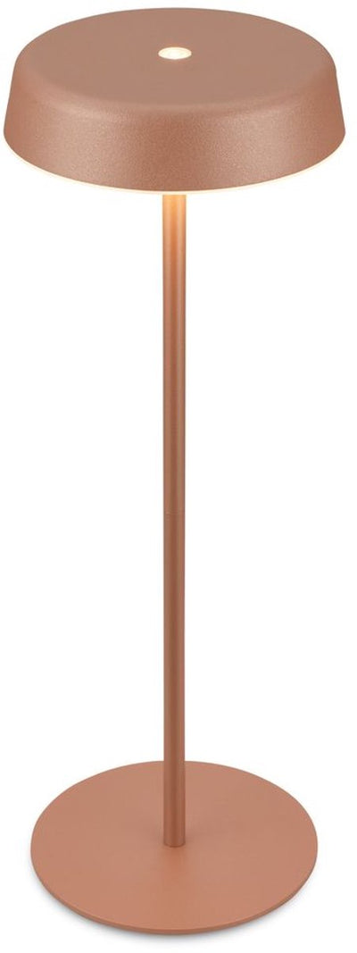 Briloner Pala – Tischlampe wiederaufladbar – dimmbar – kabellos – IP44 – warmweißes Licht – Kaffeefarbe – ø13 x 36,5 cm