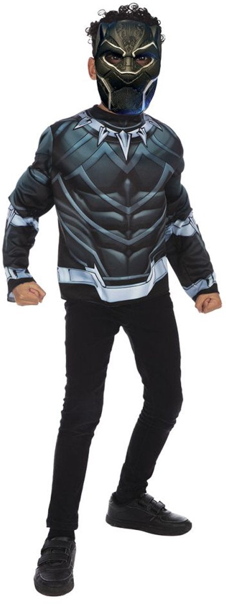 Marvel-Kostüm „Schwarzer Panther“ mit Oberteil und Maske für Kinder