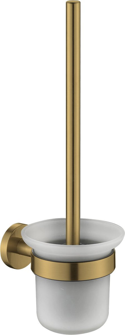 Plieger Vigo WC-Bürste – WC-Bürste mit Glashalter – Wandhalter – 10 Jahre Garantie – Gold gebürstet