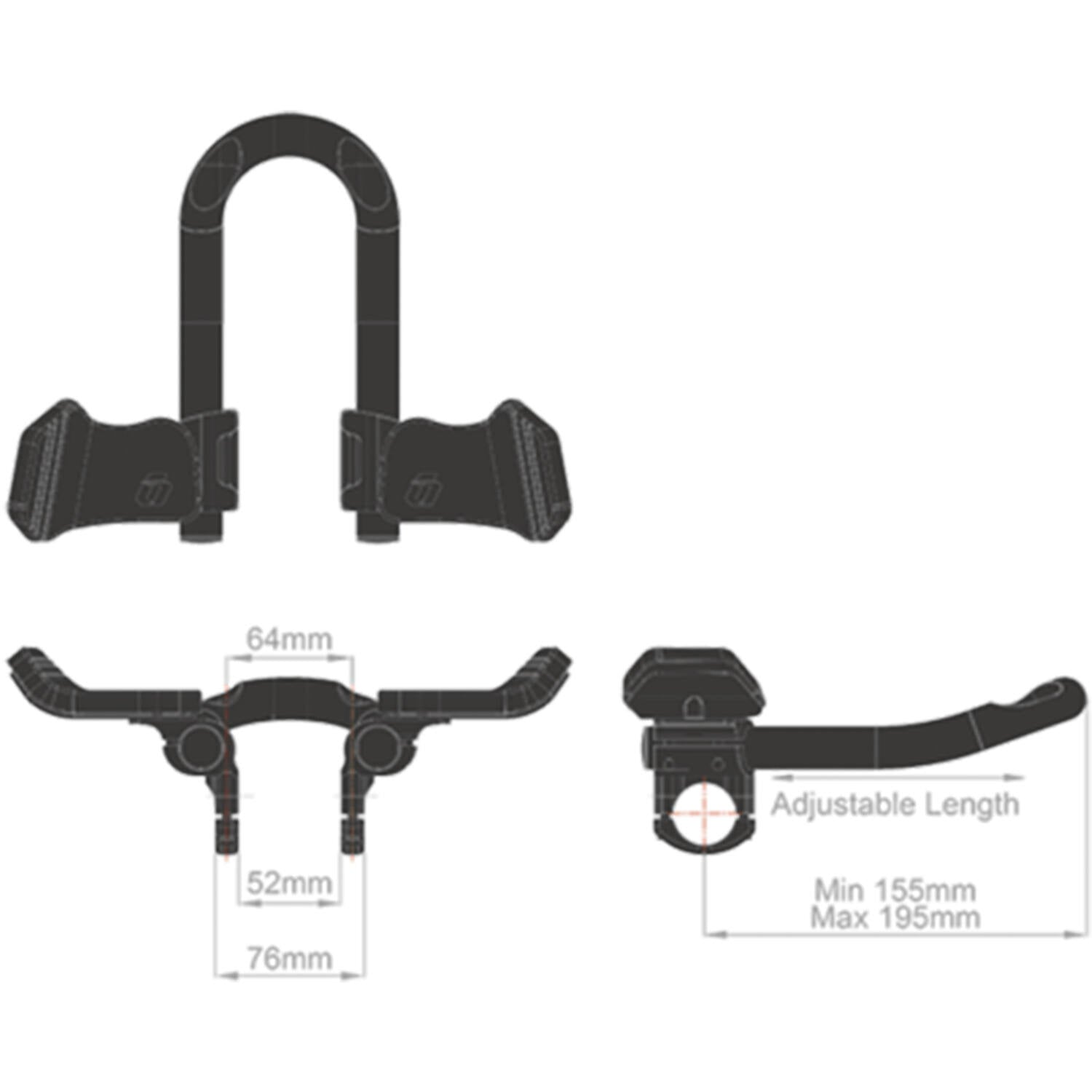 Steuerungstechnologie - Falcon Triathlon TT Setup Lenkrad Mini Clip -on Aluminium