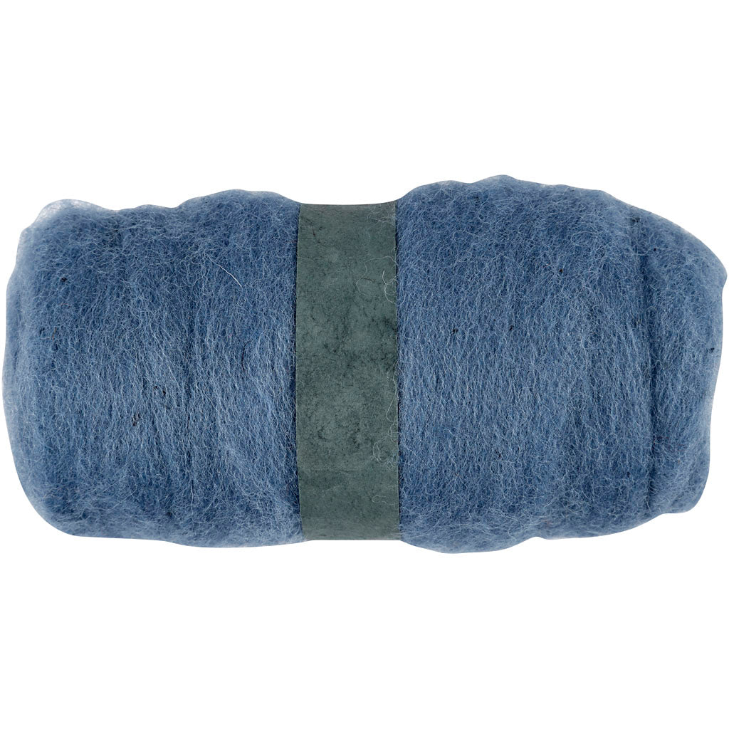 Creativ Company kardierte Wolle, himmelblau, 100 gr 1 Knäuel