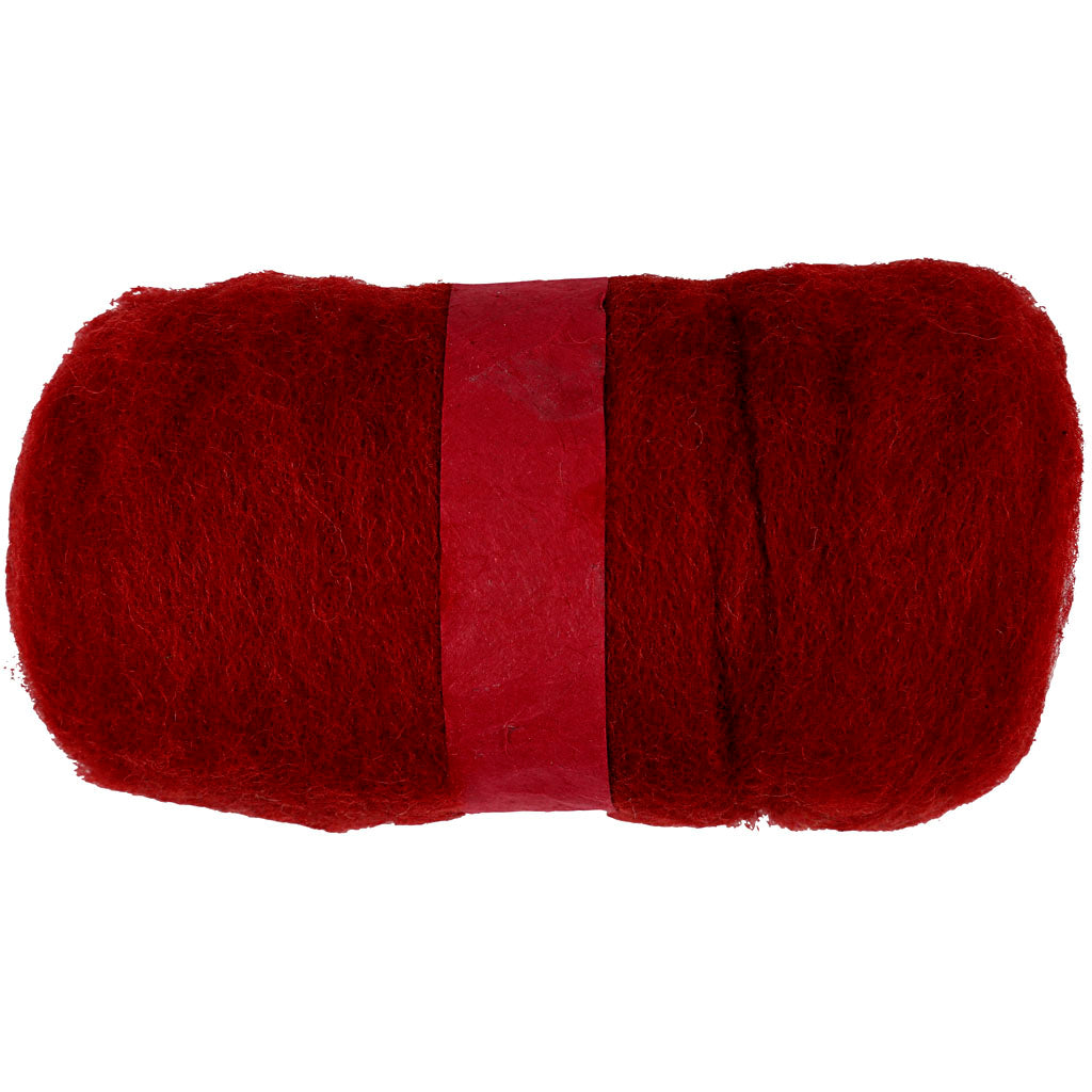Creativ Company kardierte Wolle, warmes Rot, 100 gr 1 Knäuel