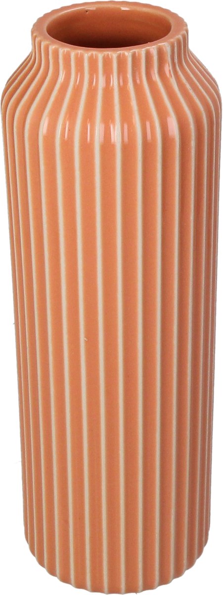 HD Collection Vase Steinzeug orange 9,5x9,5x26cm