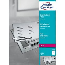 Selbstklebende Folie Avery Zweckform A4 transparent