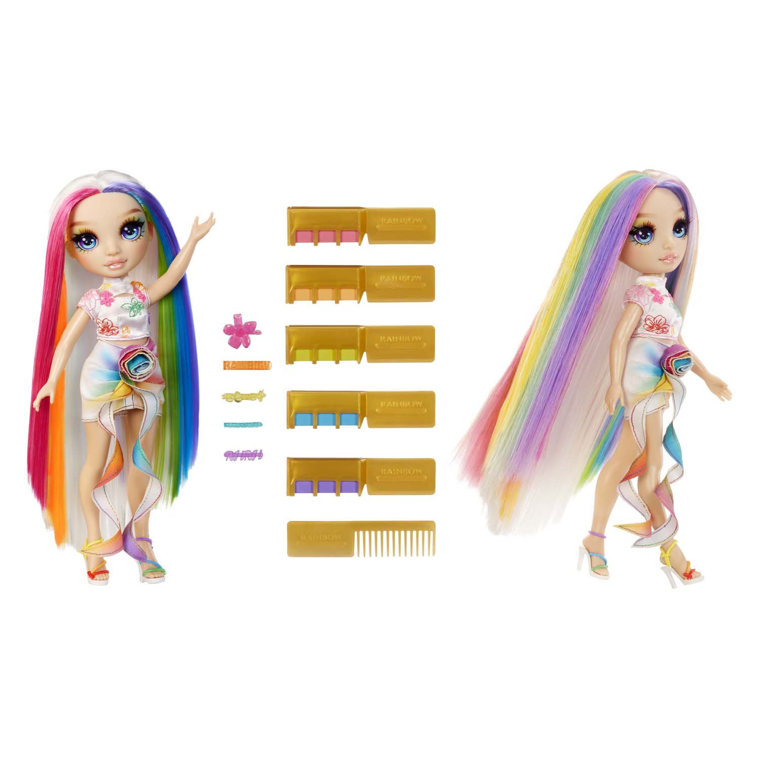 MGA Entertainment Rainbow High Fashion Puppe mit Haarkreide - Amaya Regenboog