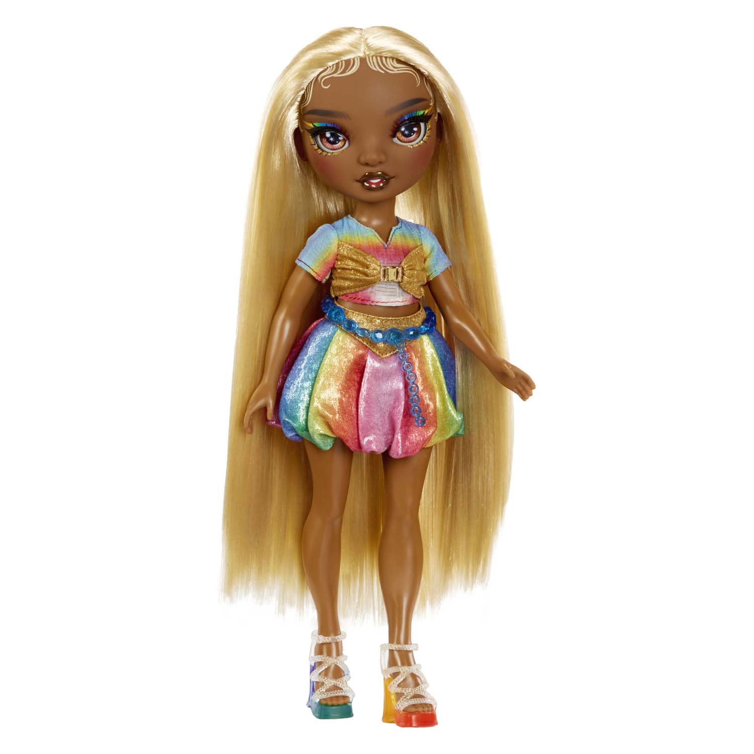 MGA Entertainment Rainbow High Fashion Puppe mit Haarkreide - Meline Gold