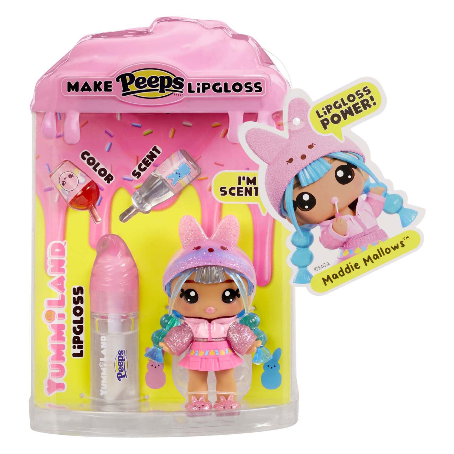 MGA Entertainment Yummiland Pop - Easter Marsha Pink Pink mit Lipgloss Set