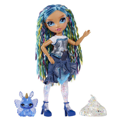 Mga Entertainment Rainbow High Rainbow schimmert mit Schleim, Modepuppe Skyler (blau)