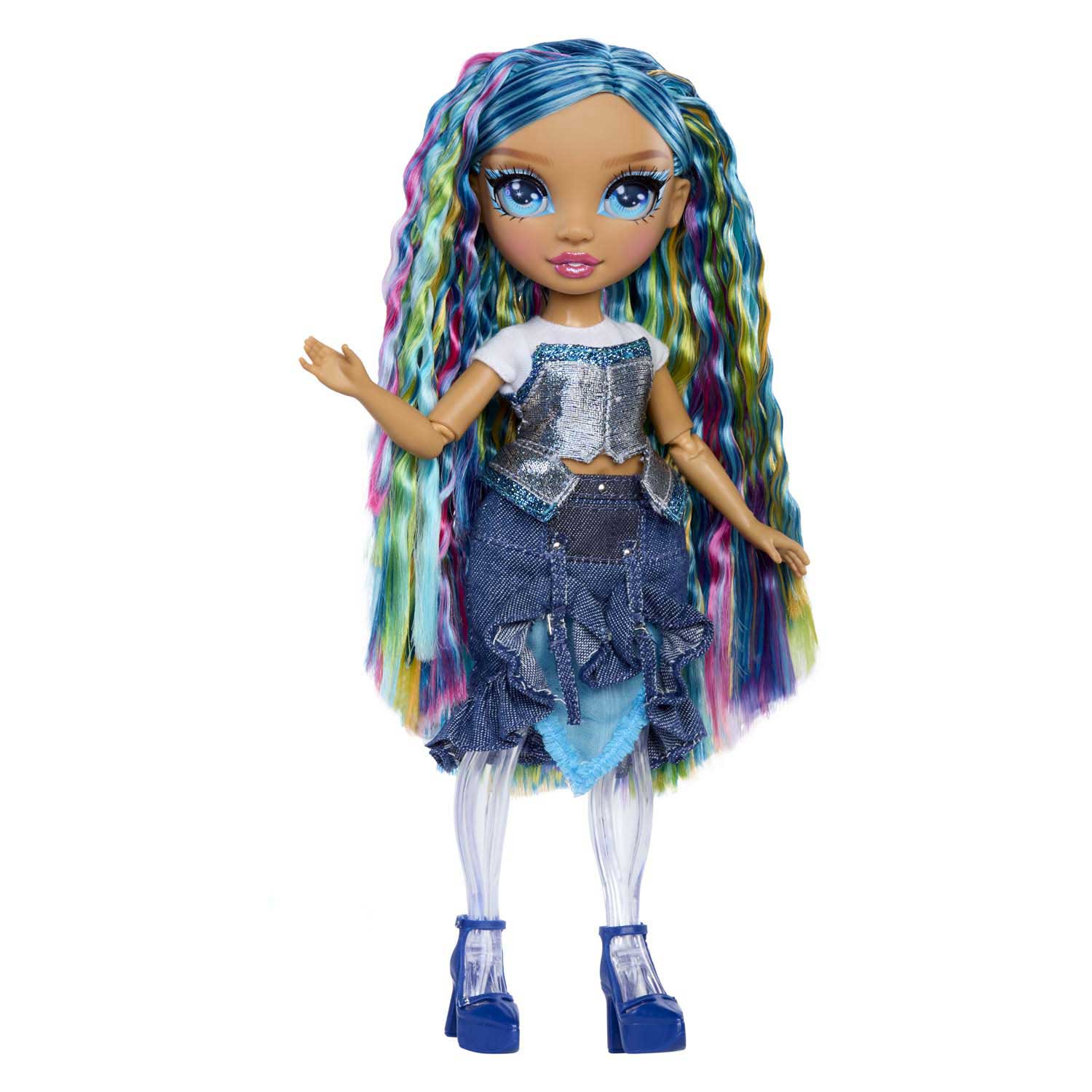 Mga Entertainment Rainbow High Rainbow schimmert mit Schleim, Modepuppe Skyler (blau)