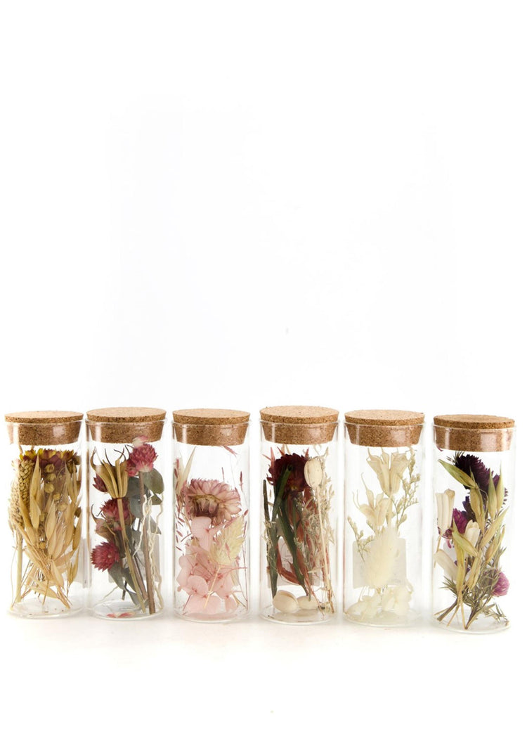 Dijk Natural Collections Glasgefäß mit Trockenblumen ø5x12,5cm