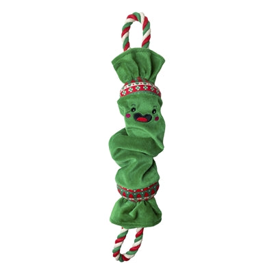 Happy Pet Top n Tail Rope Christmas Cracker Green