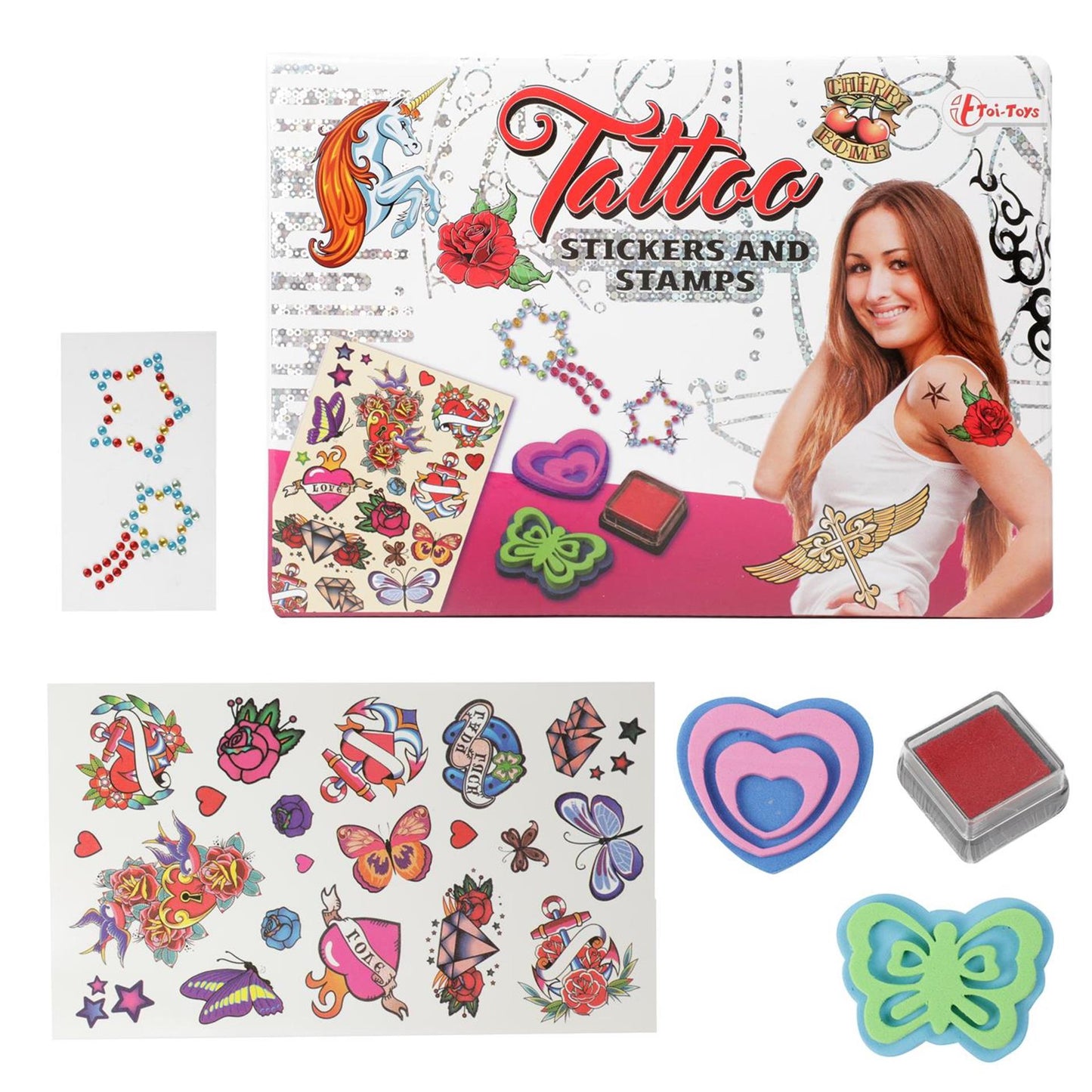 Toi-Tattoocickers und Briefmarkensatz