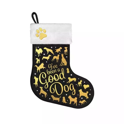 Viele Geschenke Weihnachten Socken guter Hund Schwarz