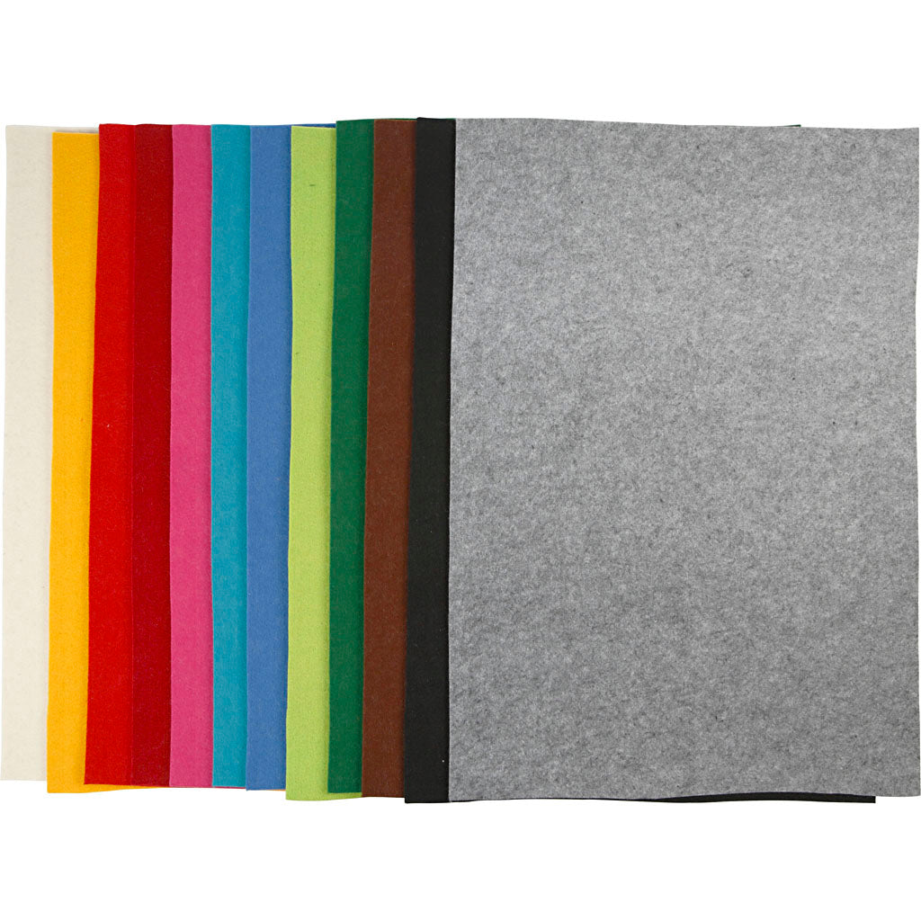 Creativ Company Hobbyfilz, Blatt 42x60 cm, Stärke 3 mm, verschiedene Farben, 120 Blatt 1 Karton