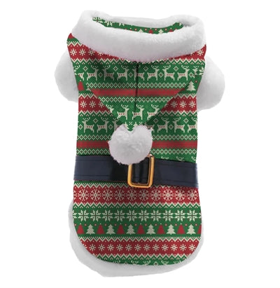 Viel Geschenke Weihnachtshundejacke gestreiftes Druck rotes Grün