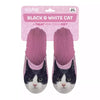 Slippel Schwarz -Weiß -Katze rosa