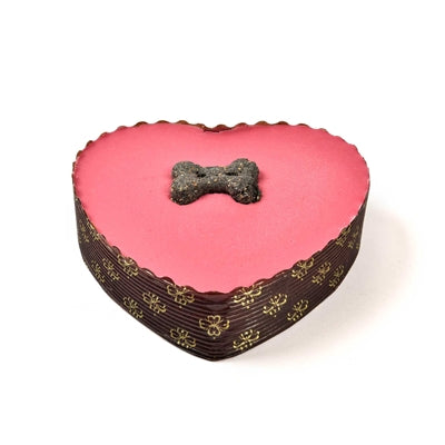 Die bellende Bäckerei Die barkende Bäckerei Joghurt Pawty Cake Pink Heart mit Kerze