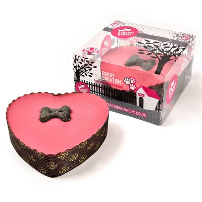 Die bellende Bäckerei Die barkende Bäckerei Joghurt Pawty Cake Pink Heart mit Kerze