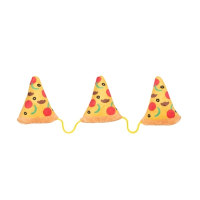 Fuzzyard Fuzzyard 3 Pizza -Stücke am Seil mit Catnip Plüsch