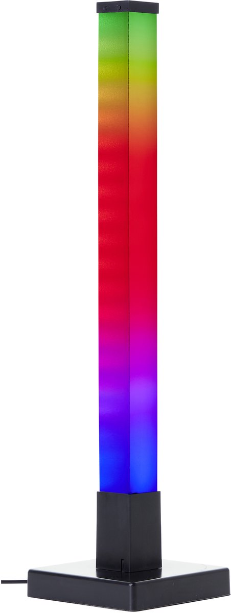 Brilliant Neele – Tischlampe – 50 cm – LED 3 W – RGB – dimmbar – Musiksensor – Fernbedienung – schwarz