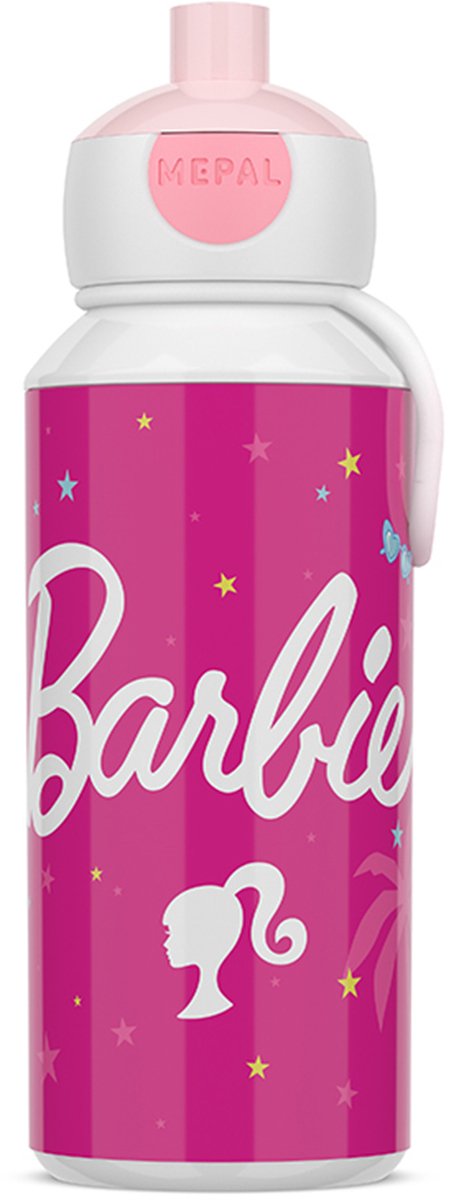 Mepal Pop-Up-Trinkflasche Campus – 400 ml – gut schließend – Trinkbecher für Kinder – Barbie
