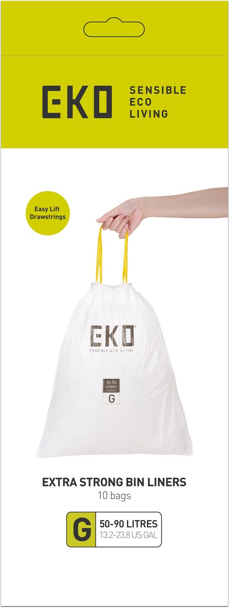 Eko - Abfallbeutel Typ G 50-90 Liter - 6 Rolle x 10 Beutel - Weiß