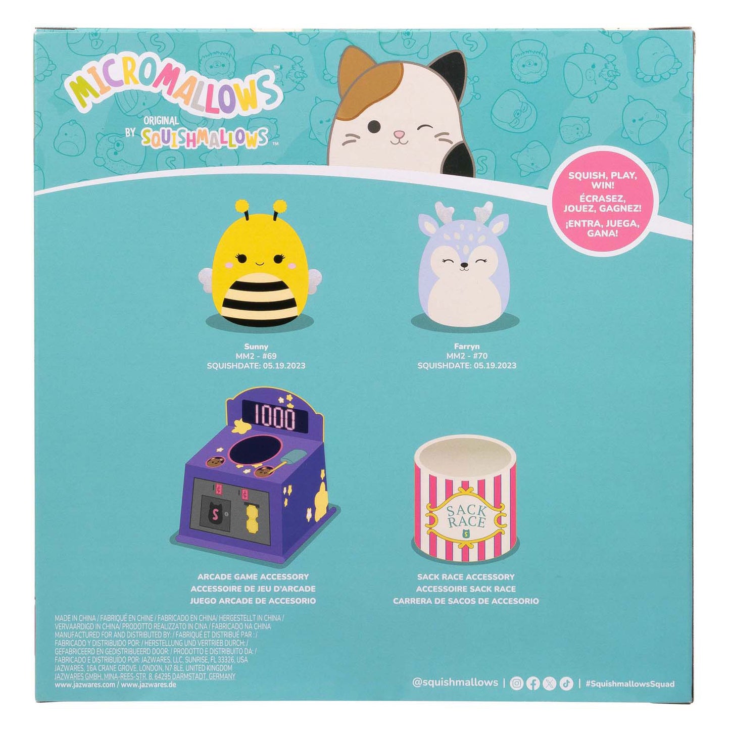 Squishmallows Kuscheltier Plüsch Micromallows - Game On, 4 Stk.