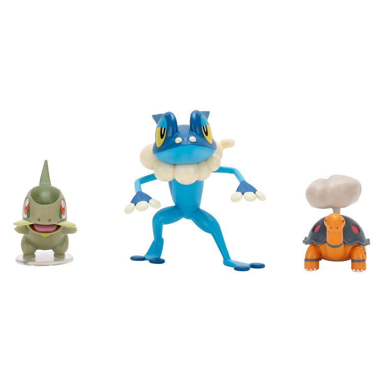 Jazwares Pokémon-Kampffigur – Axew, Frogadier Torkoal