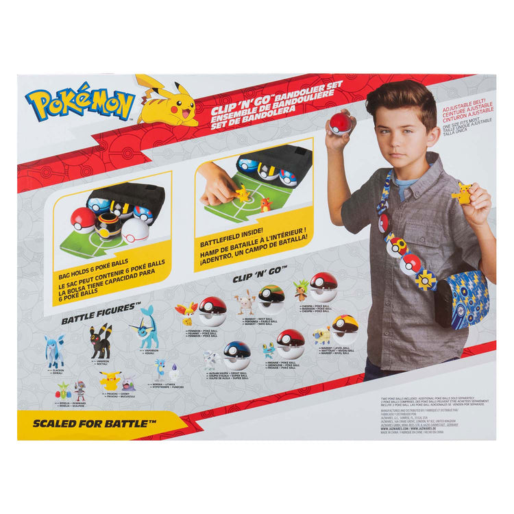 Jazwares Pokémon-Bandolier-Set, Schnellball, Wiederholungsball und Pikachu-Gürteltasche