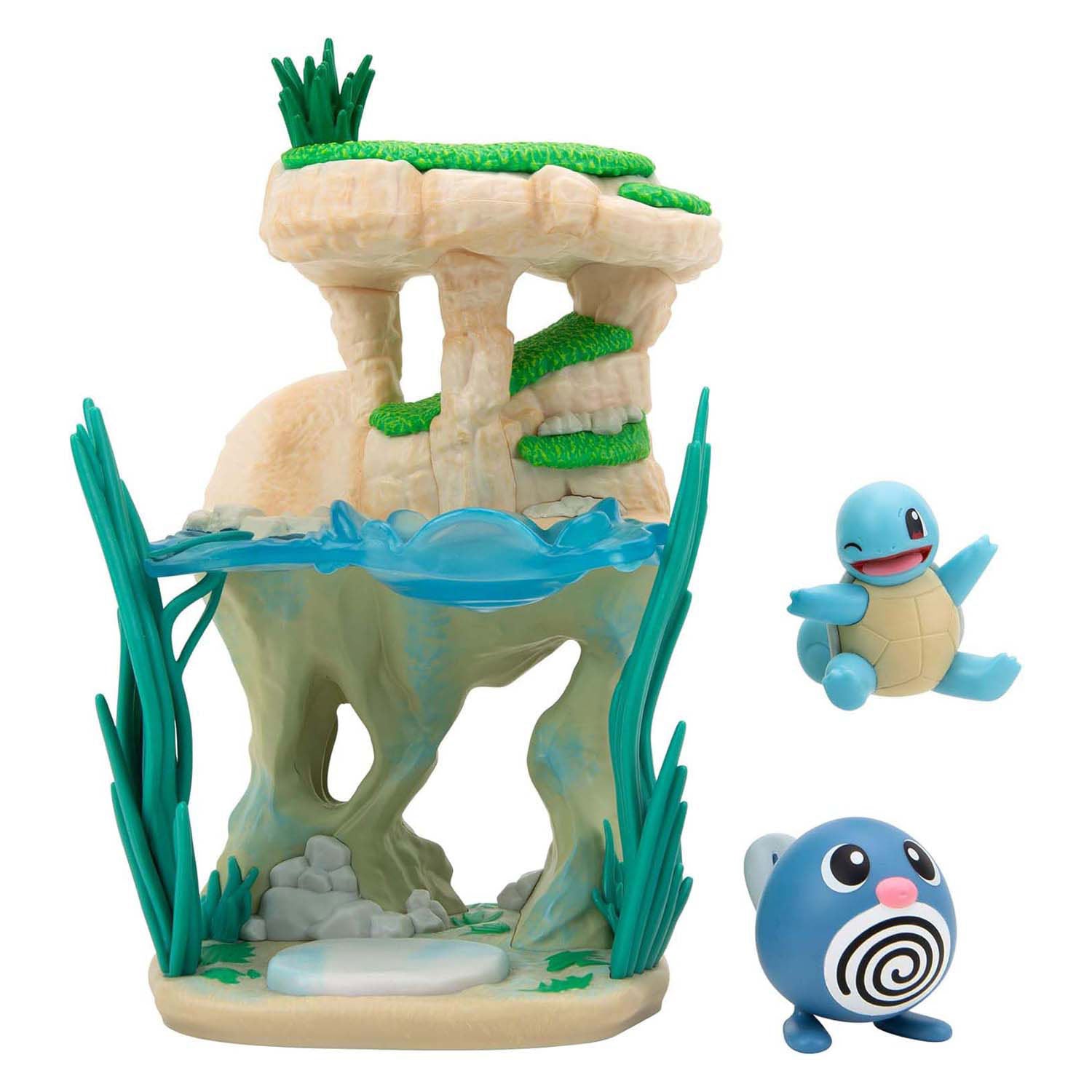 Jazwares Pokémon-Umgebungsfigurenset – Poliwag Squirtle