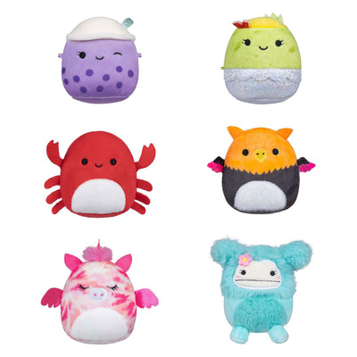 Squishmallows kuschelige Plüsch-Mikromallows – Myrnam Henley, Carlos, Anjara, Joelle, Poplina, 6er-Pack