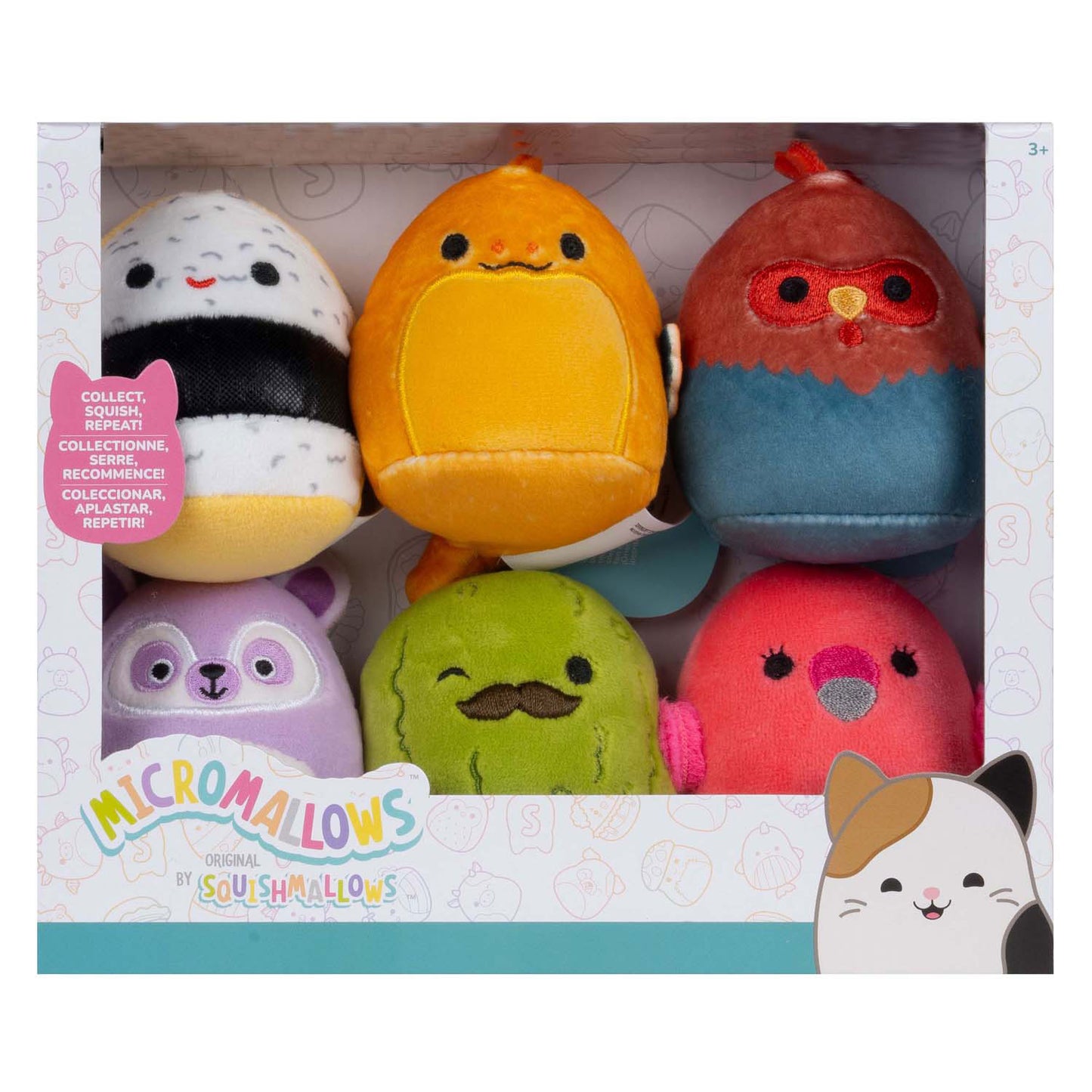 Squishmallows kuschelige Plüsch-Mikromallows – Charles, Onel, Mo, Cookie, Reed, Layla, 6er-Pack