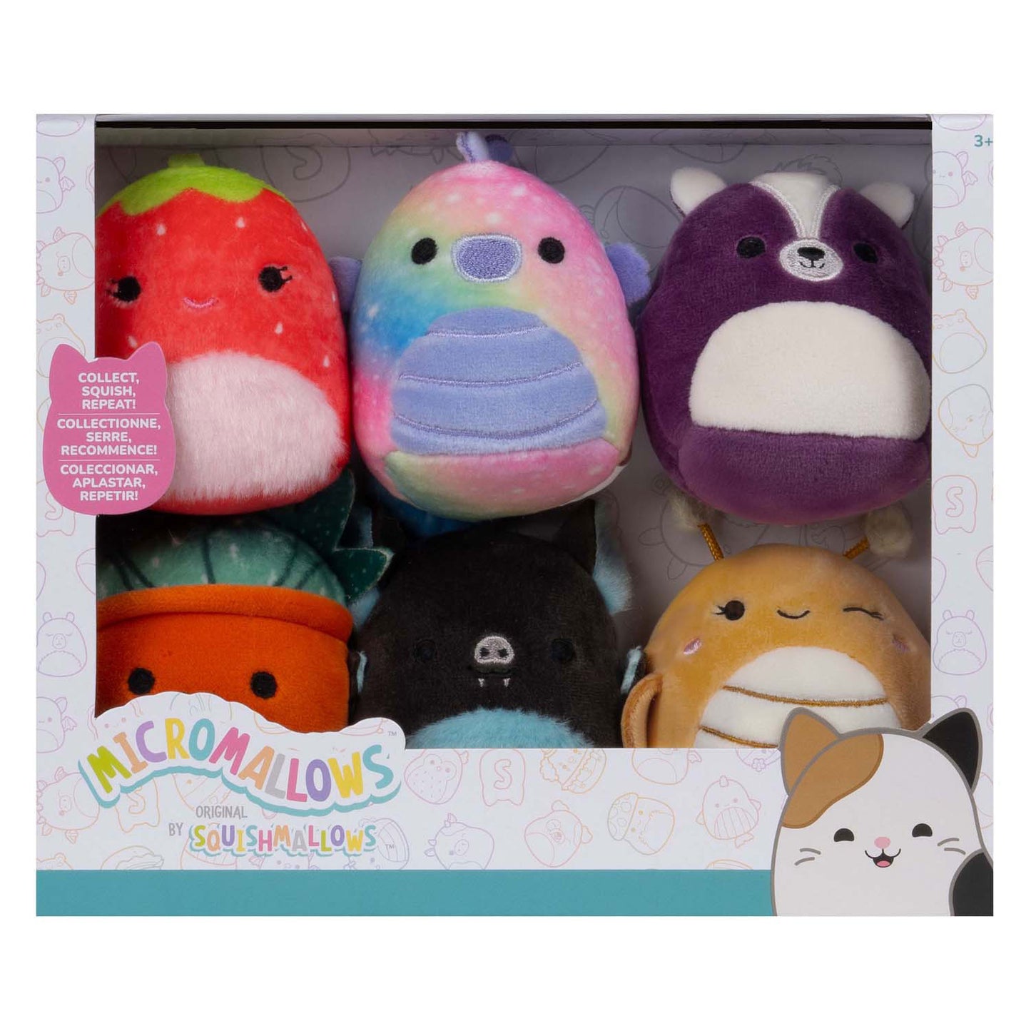 Squishmallows kuschelige Plüsch-Mikromallows – Greer, Sloan, Emerald, Oz, Scarlet, Ald, 6er-Pack