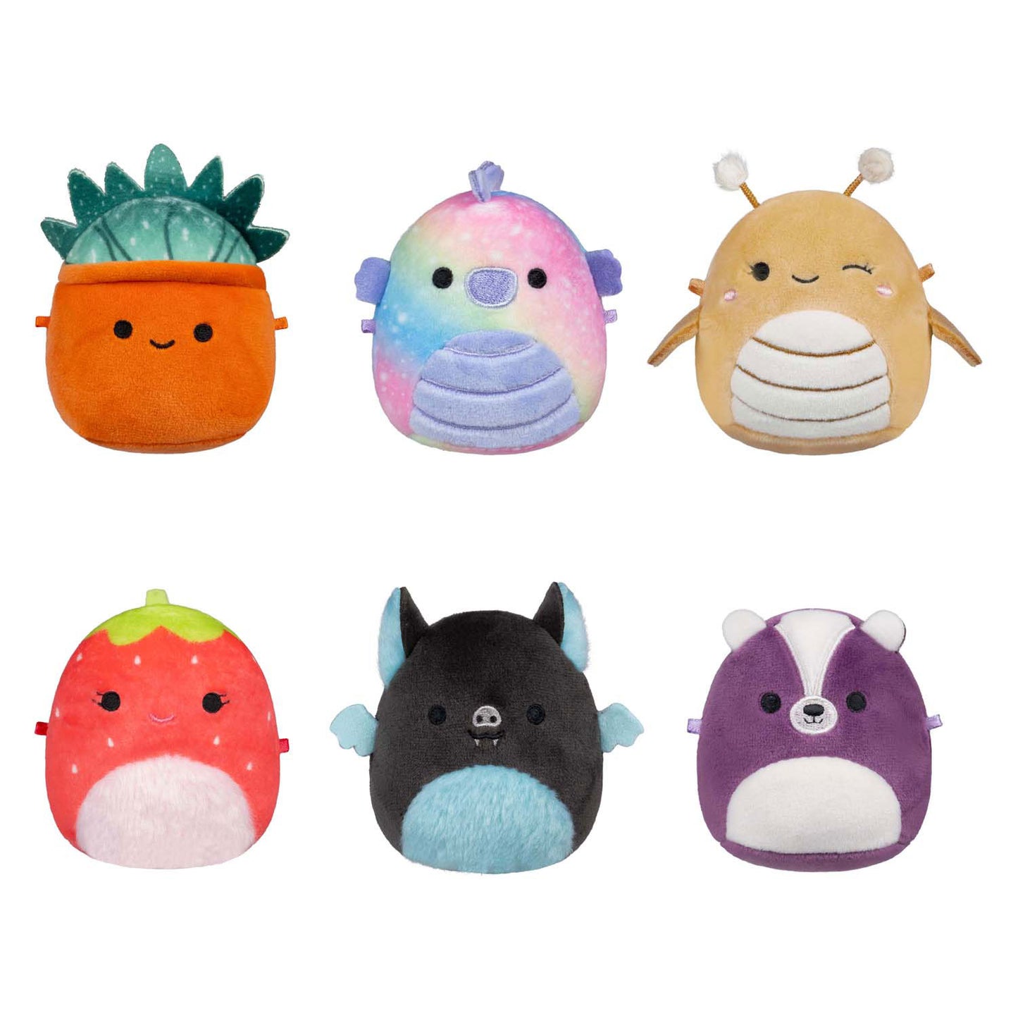 Squishmallows kuschelige Plüsch-Mikromallows – Greer, Sloan, Emerald, Oz, Scarlet, Ald, 6er-Pack