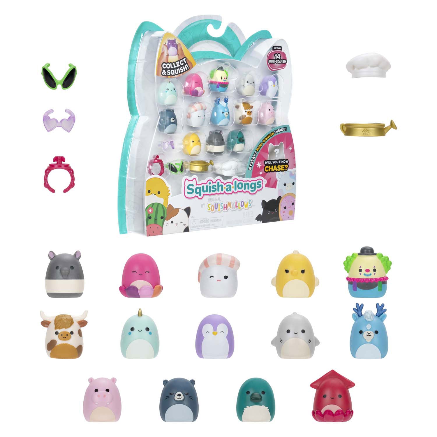 Squishmallows - Squish-A-Longs-Spielfiguren, 14-tlg.