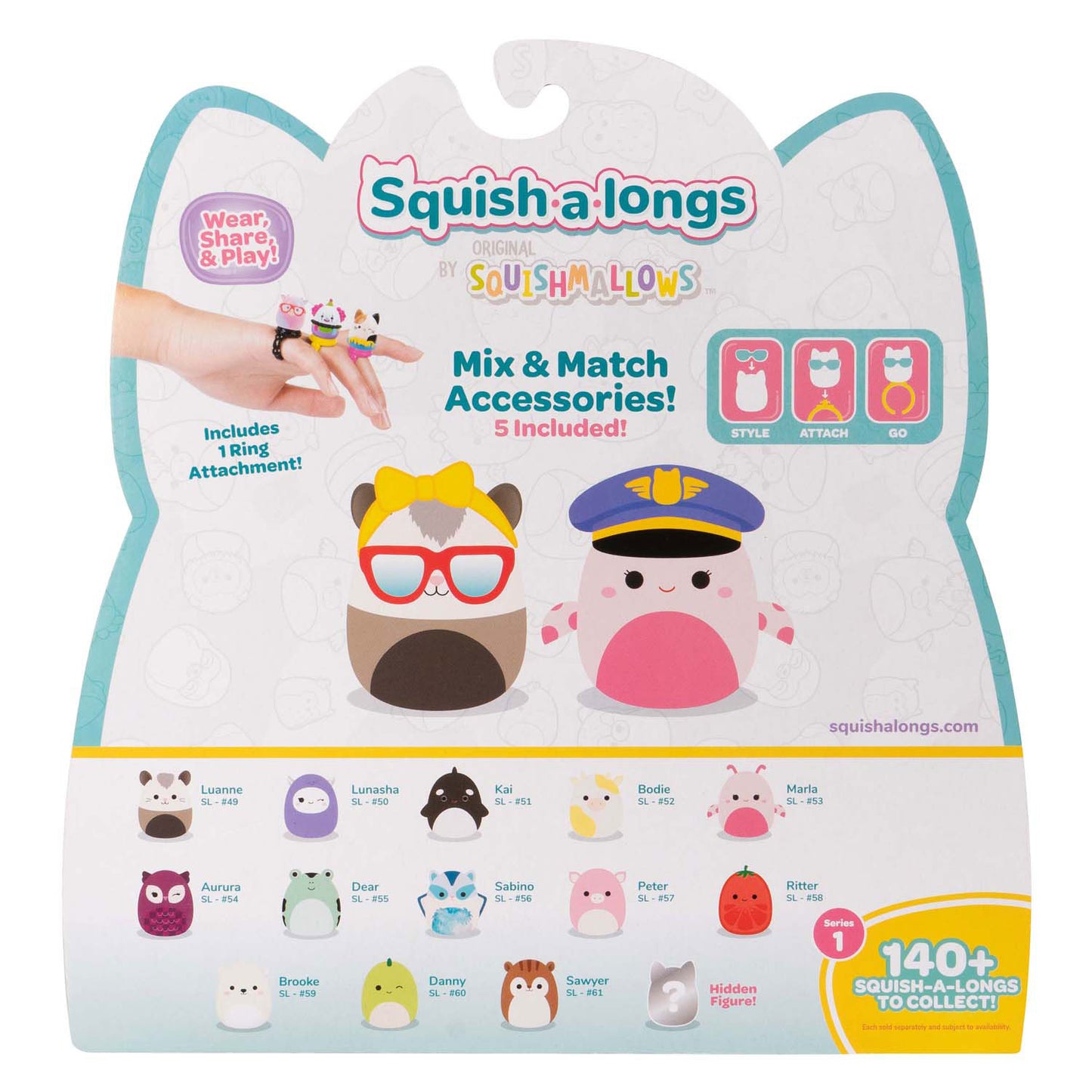 Squishmallows - Squish-A-Longs-Spielfiguren - Stil 2, 14-tlg.