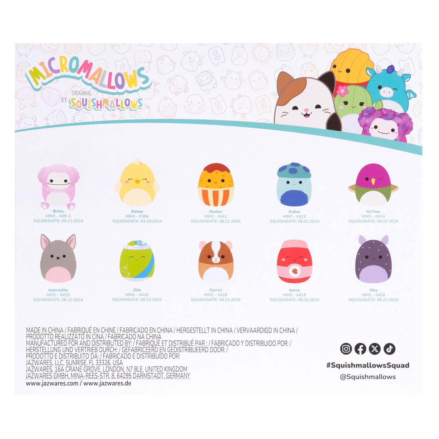 Jazwares Squishmallows Kuscheltier Plüsch - Micromallows Herbst - 10 Stk.